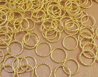 Open Jumpring,20mm Twisted Gold Jump Rings,Round Gold Findings, Gold Supplies, Link, Ring, Loop Gold Plated - 30pcs