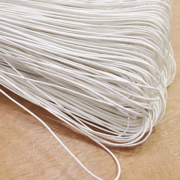 20 yards /50 yards White Waxed Cotton Cord,1mm Macrame Cord,Nacklace and Bracelet Cord,Beading String Cord,diy cord -- FF101