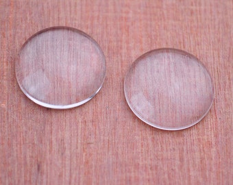 Cabochon in vetro e Resina adesiva: Cabochon in vetro trasparente ovale effetto lente 40x30mm