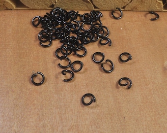 Jump rings,200Pcs Bulk 8mm Black Metal Jump Rings, Findings, Open Rings, Jewelry Supply