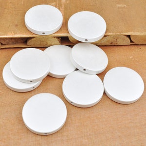 30mm Pearlescent White Flat Round Coin Wood Beads,Dyed Round beads,Loose Bead Wholesale Lot for Jewelry Earring Making DIY Craft Woodcraft