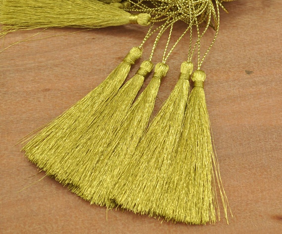 Wholesale pseudo gold Tassels,50 pcs Silk Tassel,silk thread tassels  pendant Jewelry Supplies,tassel charms(about 80mm plus 55mm cord)