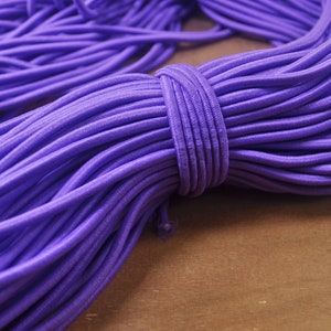 5 meters 4mm Elastic Cord,Purple Round Elastic rope,Stretch Drawstring,stretch cord,Elastic Rope Supply,Nylon Exterior Rubber Interior.