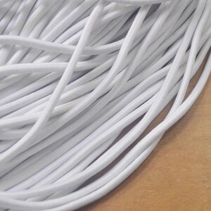 5Yds 5mm Elastic Cord,White Round Elastic rope,Stretch Drawstring,stretch cord,Elastic Rope Supply,Nylon Exterior Rubber Interior