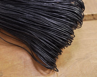 20 yards /50 yards Black Waxed Cotton Cord,1mm Macrame Cord,Nacklace and Bracelet Cord,Beading String Cord,diy cord -- FF32