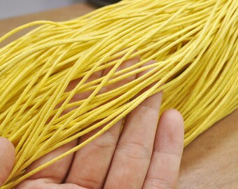 20 Yards/50 Yards Waxed Cotton Cords,1.5mm Yellow Color Cotton Cord,Nacklace and Bracelet Cord,Beading String Cord -- FF110