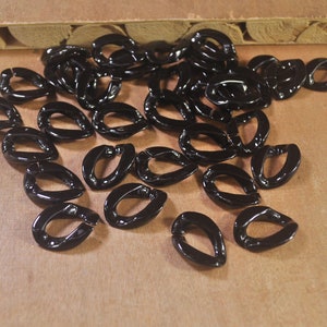 High Quality Black Plastic Chain,50Pcs Chunky chain links,Curb chain links,Plastic Open chain links,Acrylic Chains for Jewelry Making Chain