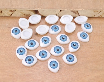 10pair Tiny Blue Eyeball Cabochons,Doll Eyes,Doll Eyes Plastic,Eyes Craft,Eyes Flat Back,doll eyes supplies 12x16mm