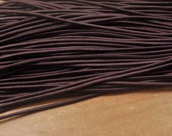 Elastic Cord,2.5mm Deep Coffee Elastic Cord,Elastic round Rope Trim Bracelet, Nylon Exterior Rubber Interior-5yards/10yards/50yards
