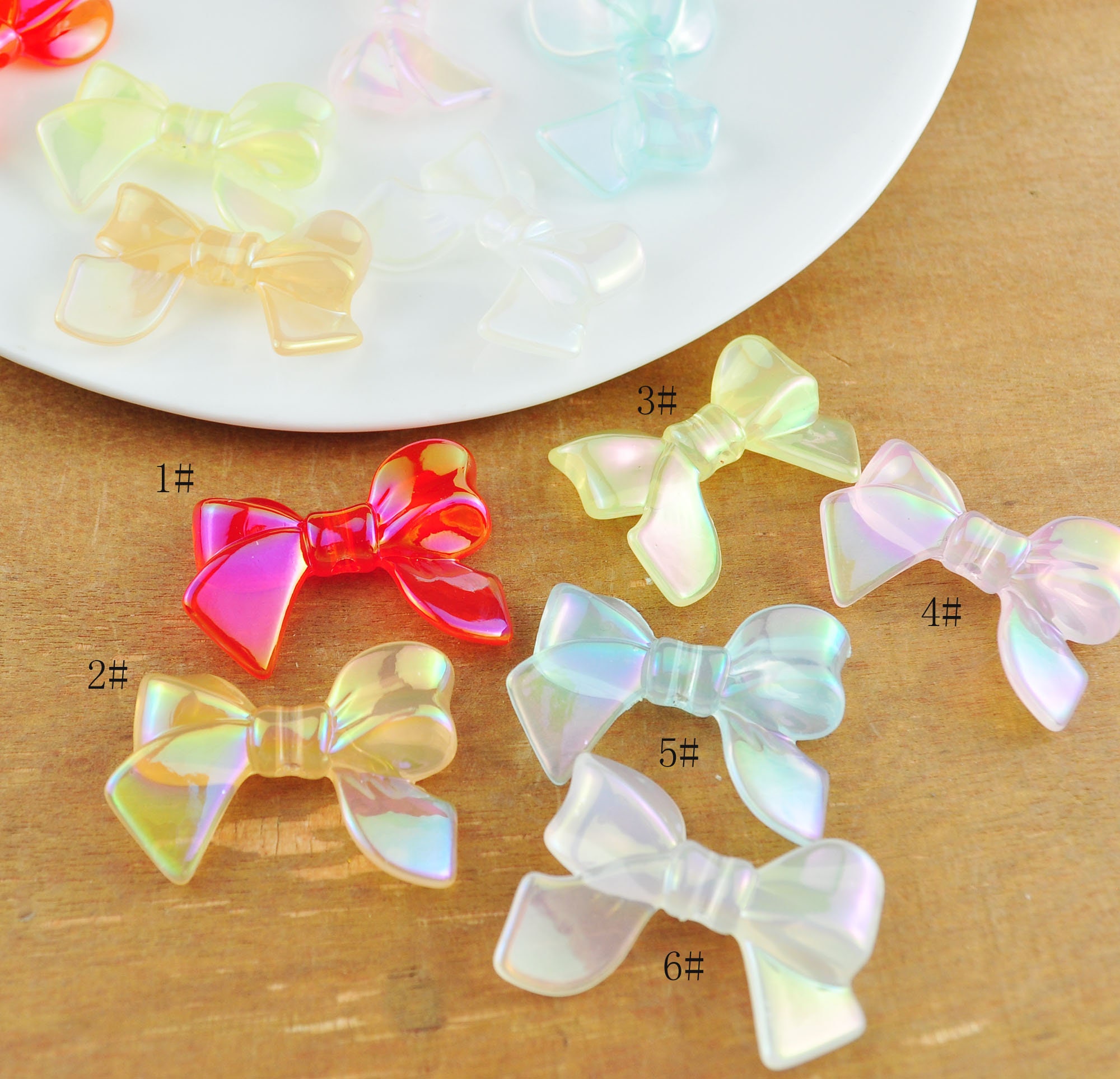 Acrylic Bow Beads -  New Zealand