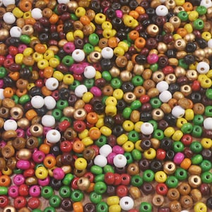 200pcs small Round Wooden Beads.Mixed Color wood beads.Natural Wood beads,beads craft,round beads for earrings,bracelet,necklace.
