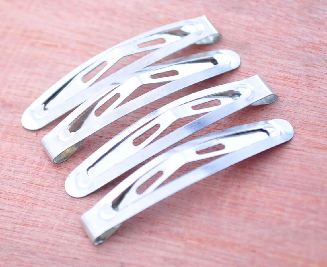 50pc Silver Snap Hair Clipmetal clipshair clipssmall clips Etsy