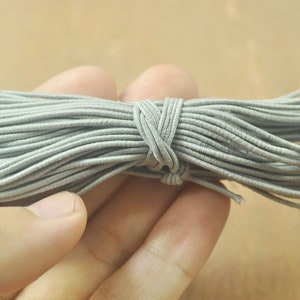 50/100yards Light Gray Elastic Cord,1mm Nylon Coated Round Elastic Cord Stretch Beading Mala String,Stretch Drawstring,Stretch Cord