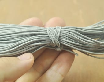 50/100yards Light Gray Elastic Cord,1mm Nylon Coated Round Elastic Cord Stretch Beading Mala String,Stretch Drawstring,Stretch Cord