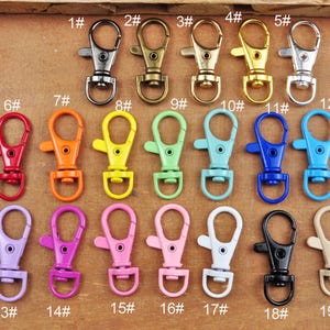 2-50Pcs 19 Colors Lobster swivel clasps,Mixed Color keyclasps,Keychain Base,Lanyard Clip Parrot Claw,Connector Clasp,Choice of Colours--35mm