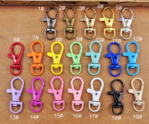 Cheriswely, 100 fermagli per portachiavi in oro rosa con chiusura a moschettone e chiusura girevole, per appendere gioielli artigianali