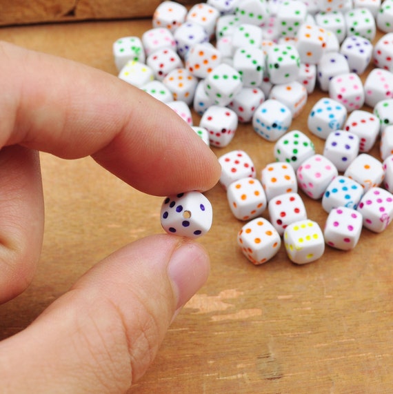 50 Piece 10mm Acrylic Square Point Dice Puzzle Gaming 6