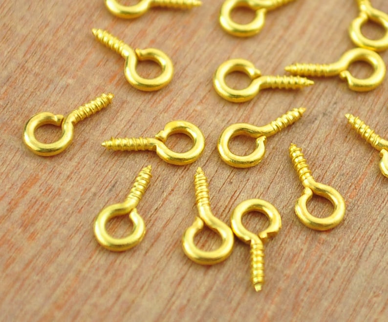 Eye Hook Screwgold Eye Screw Bails Eye Pins Hooks300pcs Gold Etsy