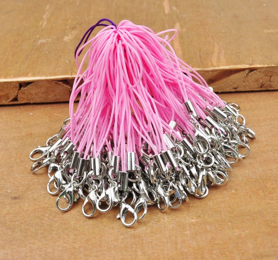 Pink Phone Lanyard With 10 Charms - Adjustable Neck Strap For Cell Phone Cases With Decorative Accessories