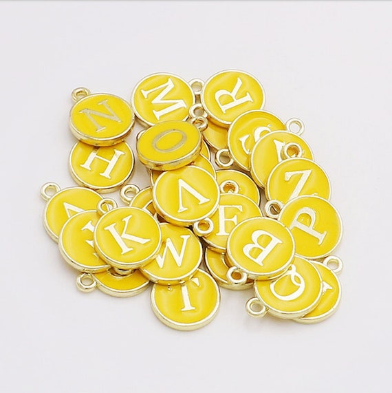 10pcs 10mm Letter Charms Bulk Enamel Charms For Jewelry