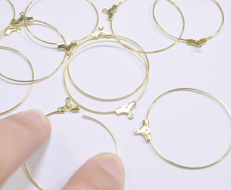 20pcs/50pcs Gold Plated Brass Base30mm/ 35mm/ 40mm Loop Etsy