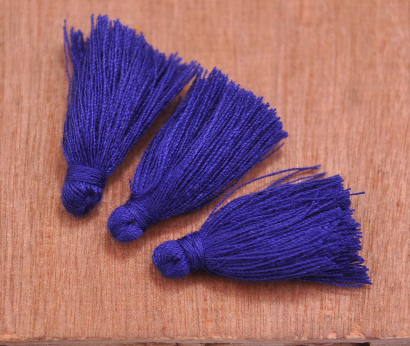 Mini Tassel3cm Cotton Tassels/Tiny Short Tassel/Electric Blue Etsy