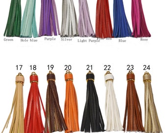 3.93" Large Tassels,1/3/5Pcs PU Leather Tassels,Tassel Pendants,Gold Cap Handmade Leather Thread Tassel,Tassel for handbag，Keychain tassel