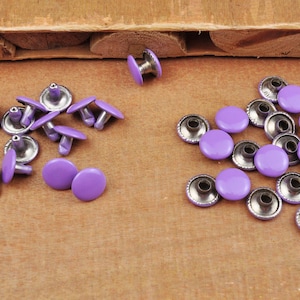 20 Purple 9mm Double Cap Rivets,Stud Rapid Rivets Leather Craft Repair,rivet studs for purse bag Handbags Shoes Belts leather craft diy