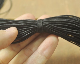 50/100yards Black Elastic Cord,1mm Nylon Coated Round Elastic Cord Stretch Beading Mala String,Stretch Drawstring,Stretch Cord