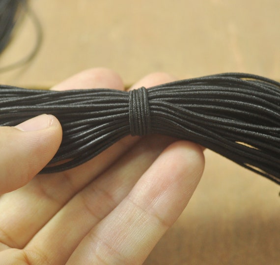 50/100yards Black Elastic Cord,1mm Nylon Coated Round Elastic Cord