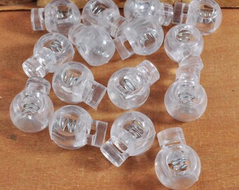 10-100Pc Plastic Single Hole Round Cordlock,Toggles Stopper,18mm drawstring lock,Transparent cord lock,elastic cord stop,Toggle Lock supply