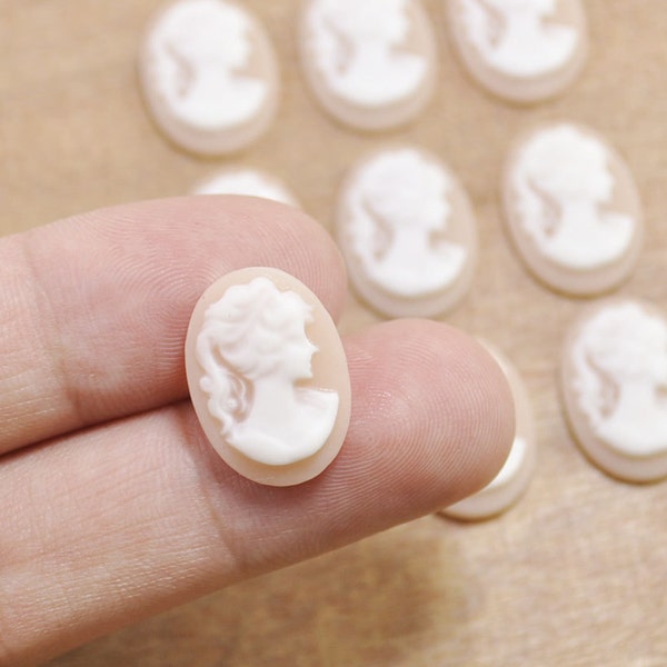 20pcs carneose with white Oval Flatback Resin Beauty Head Lady Cameo Charms Finding,DIY Accessory Jewellry Making 18x13mm