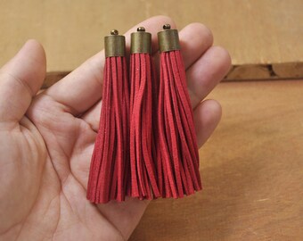 50 Pieces,Faux Suede TASSEL,Red Tassel,tassels for keychains,Suede TASSEL Tassles High Quality,Wholesale