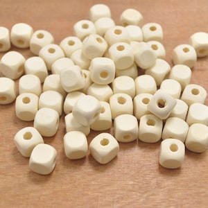 Wholesale 100pcs Natural Wood beads - round Cube Beads - square wooden beads- 10mm x 10mm
