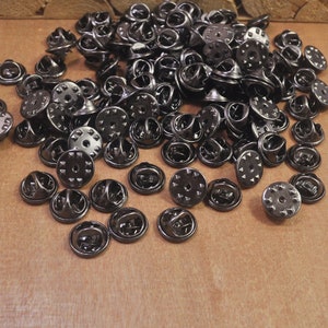 20Pcs/50Pcs Gunmetal Butterfly Clutches Backings, Backs Clasp for Enamel Lapel Pin,Brass Pin Backing