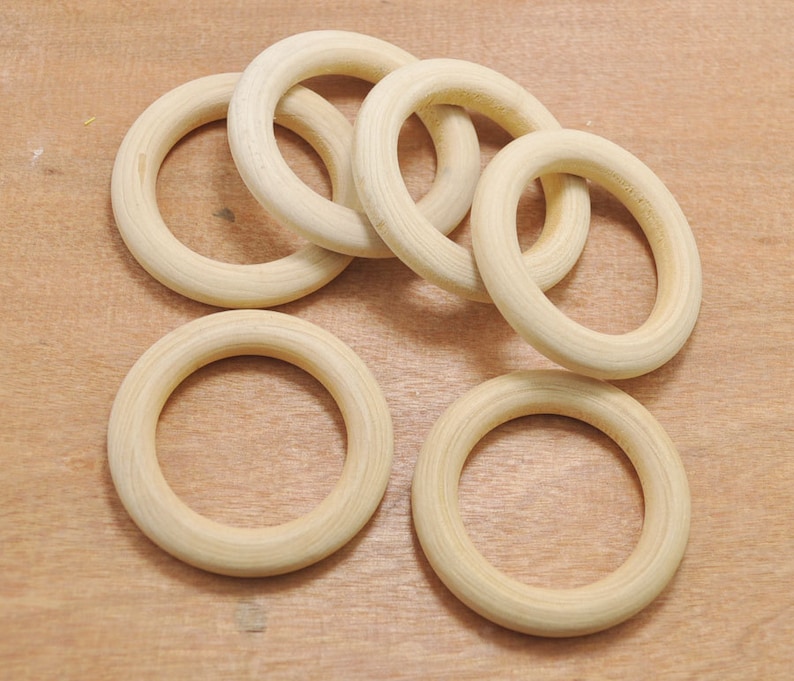 Wood Rings10pcs 50mm Unfinished Wooden Rings Salewooden Ring Etsy