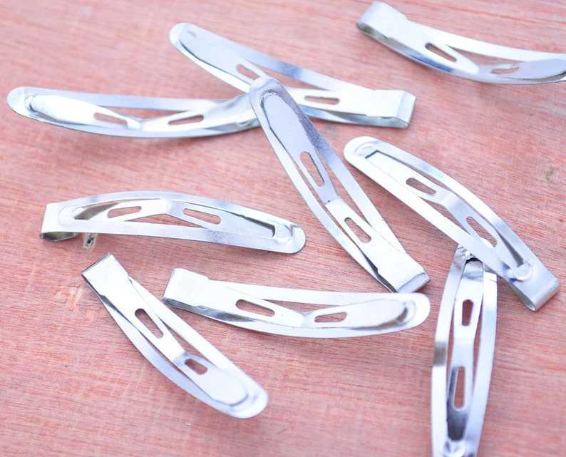 50pc Silver Snap Hair Clipmetal Clipshair Clipssmall Clips Etsy