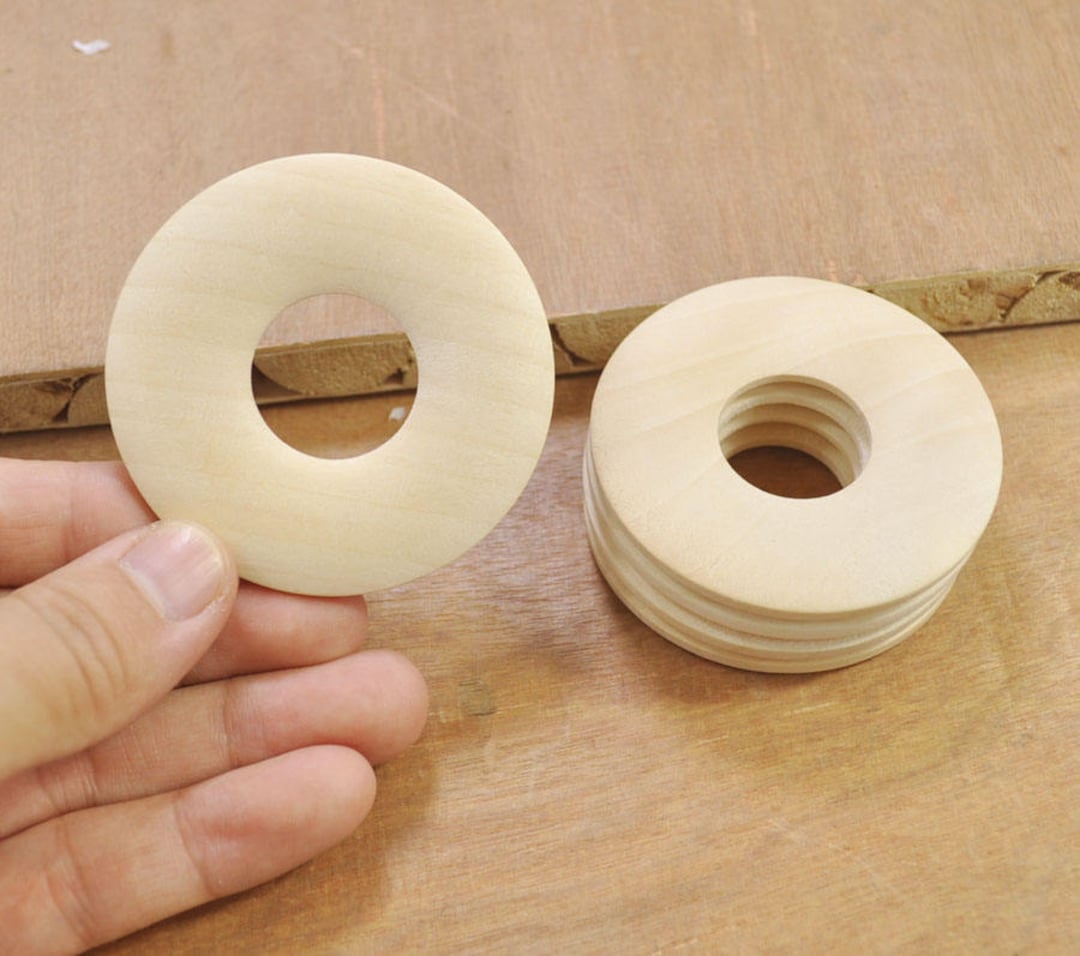 20pcs Round Rings Sale, Unfinished Natural Wood Ring Wholesale ...