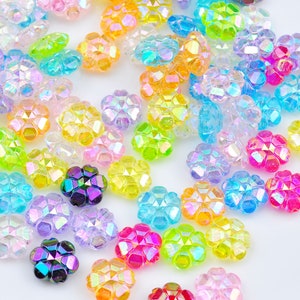 100-500Pcs AB Color Flower Beads,Mixed acrylic beads,spaceing beads,Jewelry Making Bracelet Necklace DIY Accessories,10mm