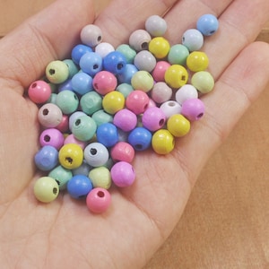 8mm 200pcs small Round Wooden Beads.Mixed Color wood beads.Natural Wood beads,beads craft,round beads for earrings,bracelet,necklace.