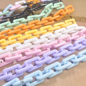 20 Large Rectangle Chunky chain links,9 Colors,Plastic Open chain links,Chain links,Acrylic Chains for Jewelry Making Chain,choose your like
