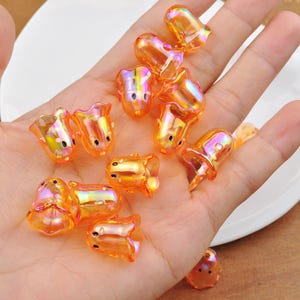 10-100Pcs AB Transparent Orange Ghost Shaped Beads,Ghost Beads,Halloween Ghost beads，Acrylic Beads For DIY Charm Jewelry Making,17x15mm