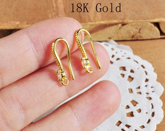 10-100 ganchos para pendientes dorados, alambres para pendientes de latón chapado en oro de 18 quilates, ganchos para pendientes, suministros de joyería, venta al por mayor de ganchos para pendientes