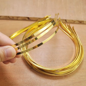 20pcs 4mm Gold headbands,metal headband,plain gold headband,hair hoop, metal band,hair band,plain tiara,bent end headband,Wholesale headband