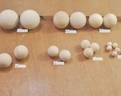40 35 30 25 20 18 10mm Natural Wooden Balls, Large Wooden Balls, Small Wooden Balls Unfinished Solid Round Wood Ball Beads NO HOLE Findings