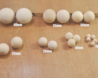40/35/30/25/20/18/10mm Natural Wooden Balls, Large Wooden Balls, Small Wooden Balls， Unfinished Solid Round Wood Ball Beads NO HOLE Findings