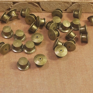 10pcs Antique Bronze Locking Pin Backs，Brass Locking clutch,Pin Keepers,pin back