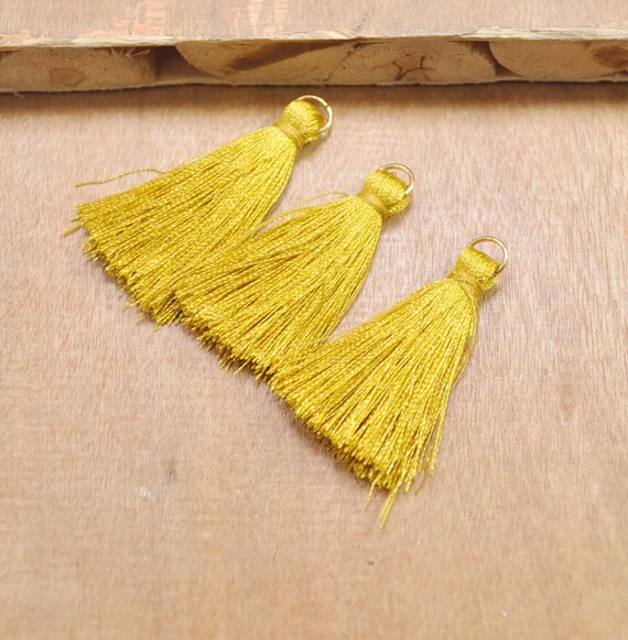 20pcs 40mm Ginger Tassel With Gold Jump Rings Silk | Etsy