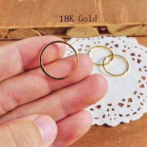 10-100pcs 18K Gold Round Link Charms 20mm, 18K Gold plated Brass Ring Loops, Circle Connectors，Round Cut Tube Circles Supplies