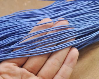 20 Yards/50 Yards Waxed Cotton Cords,1.5mm Blue Color Cotton Cord,Nacklace and Bracelet Cord,Beading String Cord -- FF213